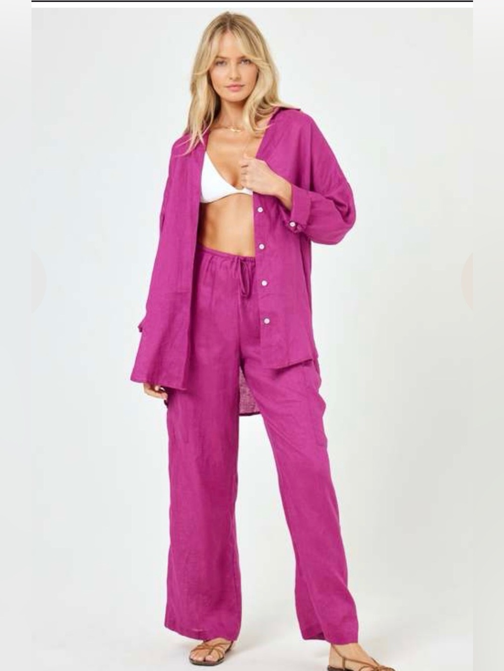 L*SPACE 100% Linen Rio Tunic, Size M/L